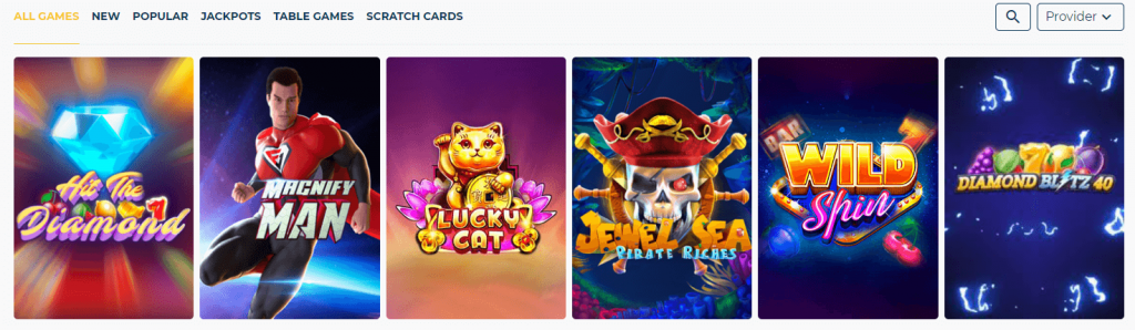 BetFlip Casino games